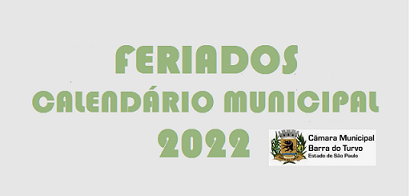 Calendário de Feriados Municipais
